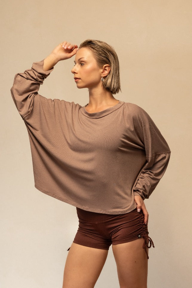 PURA VIDA LONG SLEEVE TOP - TOFFEE