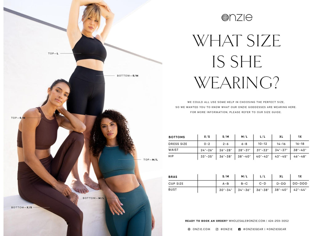Fit & Size Guide For Women's Yoga Clothes & Loungewear – ONZIE